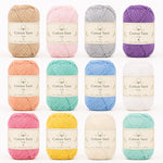 12 colors cotton yarn set with assorted 8 ply yarn skeins
