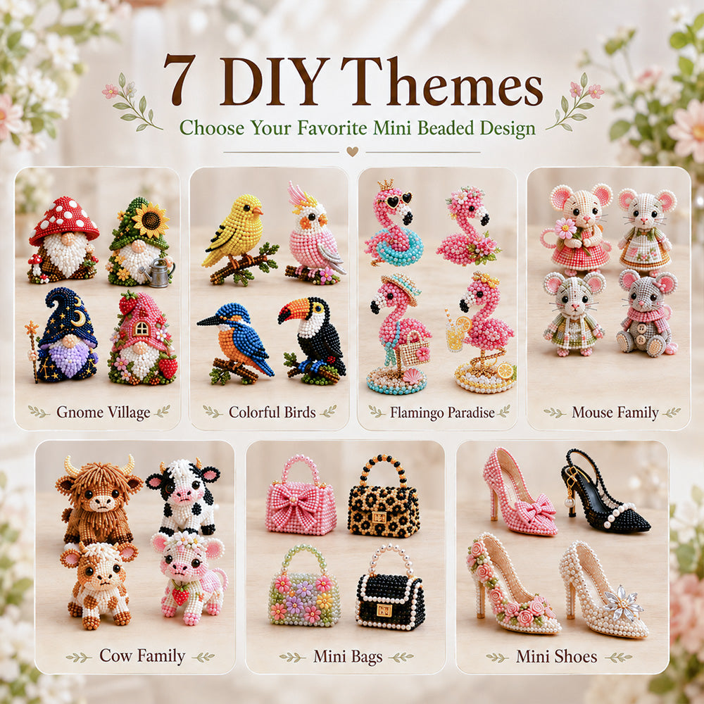 7 themes 3d beaded mini diy craft kits