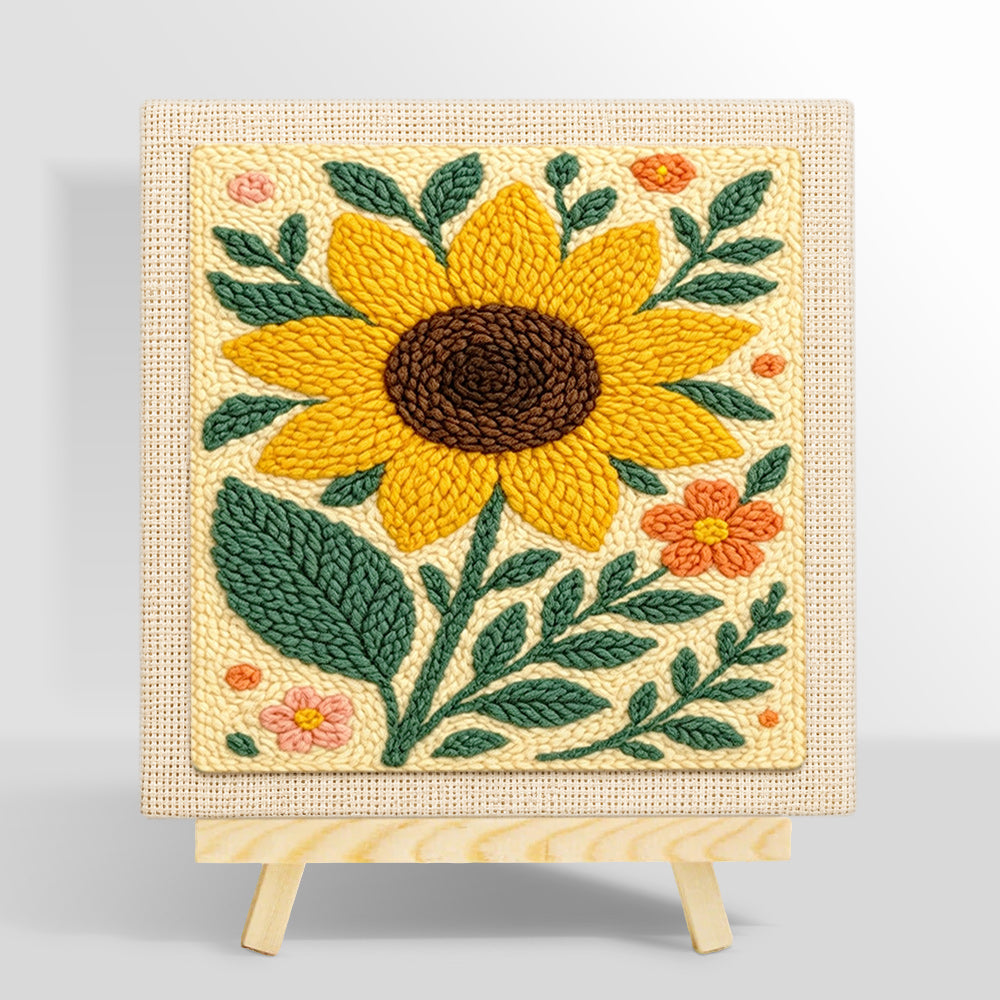 A large sunflower punch needle kit for beginners