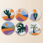 A slice of the desert punch needle coaster kit finished handmade coasters
