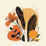 Abstract boho floral composition cross stitch kit for beginners
