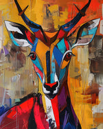 Abstract colorful deer cross stitch kit for beginners