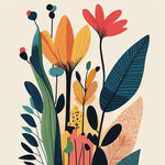 Abstract geometric botanical shapes cross stitch kit for beginners