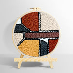Abstract geometric color blocks punch needle kit for beginners