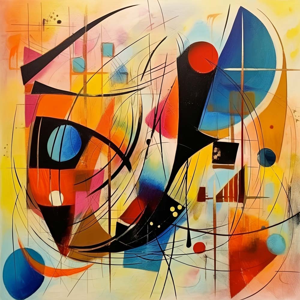 Abstract geometric line and circle art cross stitch kit for beginners