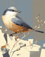 Abstract little bird cross stitch kit for beginners