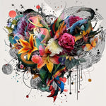 Abstract mixed floral collage cross stitch kit for beginners