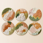 Abstract mountains punch needle coaster kit finished handmade coasters