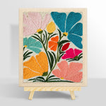 Abstract multicolor fan flowers punch needle kit for beginners