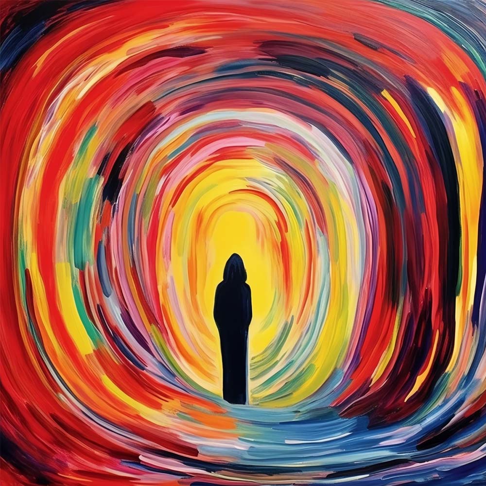 Abstract swirl portal figure cross stitch kit for beginners