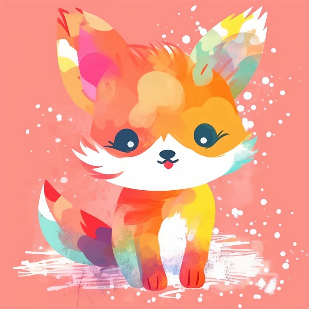 Adorable colorful fox cross stitch kit for beginners