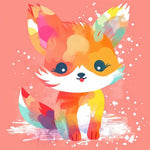 Adorable colorful fox cross stitch kit for beginners