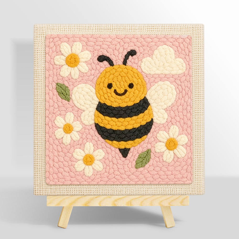 Adorable honey bee punch needle kit for beginners