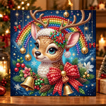 Adorable little christmas reindeer pearl diamond painting kit for beginners