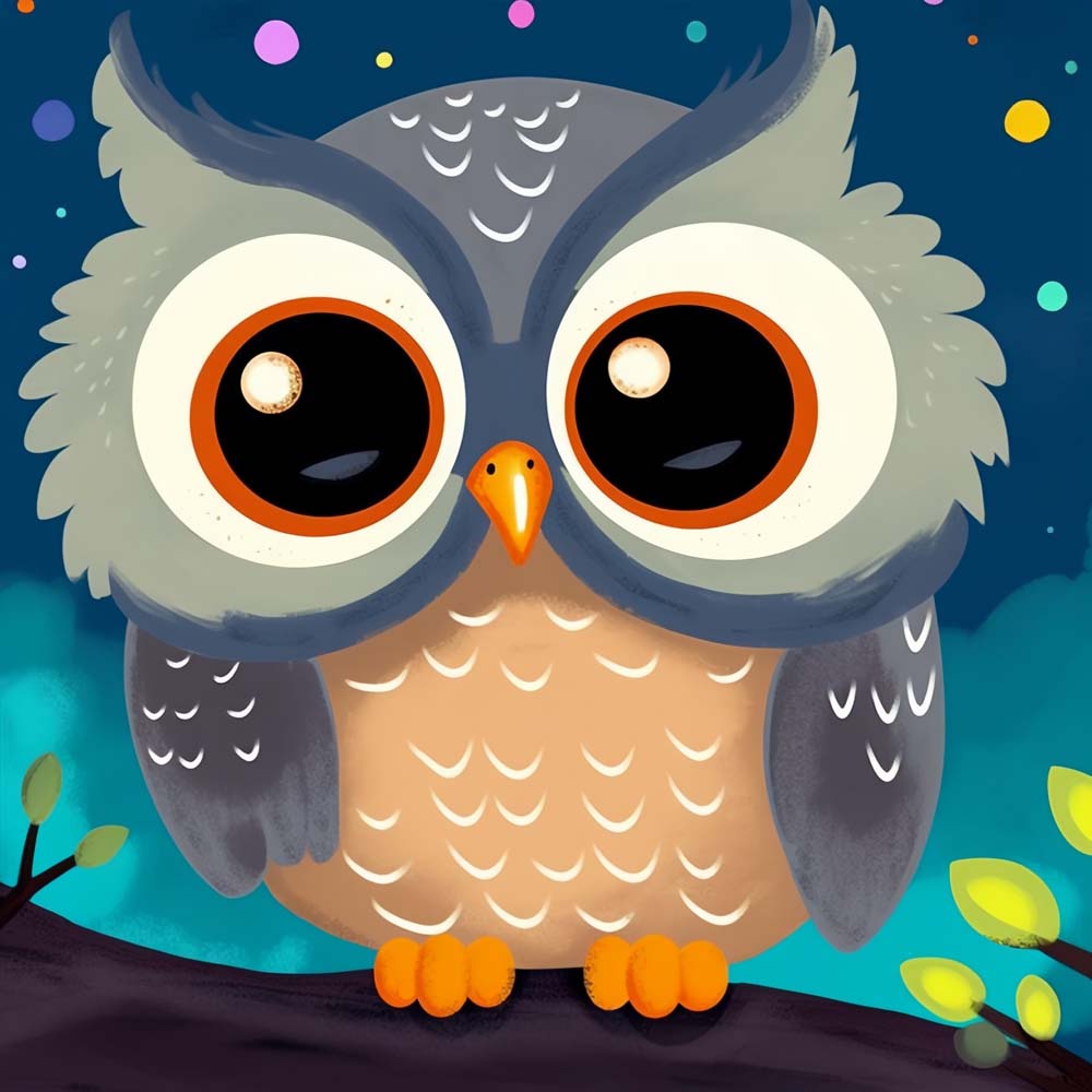 Adorable sleepy owl cross stitch kit for beginners