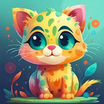 Adorable spotty kawaii cat cross stitch kit for beginners