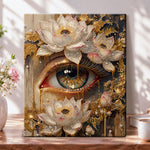 All seeing eye with lotus pearl diamond painting kit for beginners
