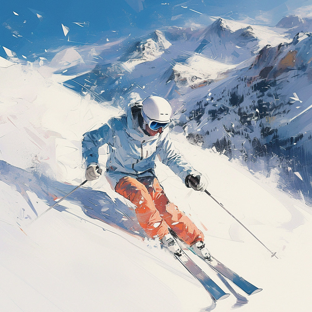 Alpine ski adventure cross stitch kit for beginners