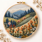 Alpine wildflower slopes embroidery kit