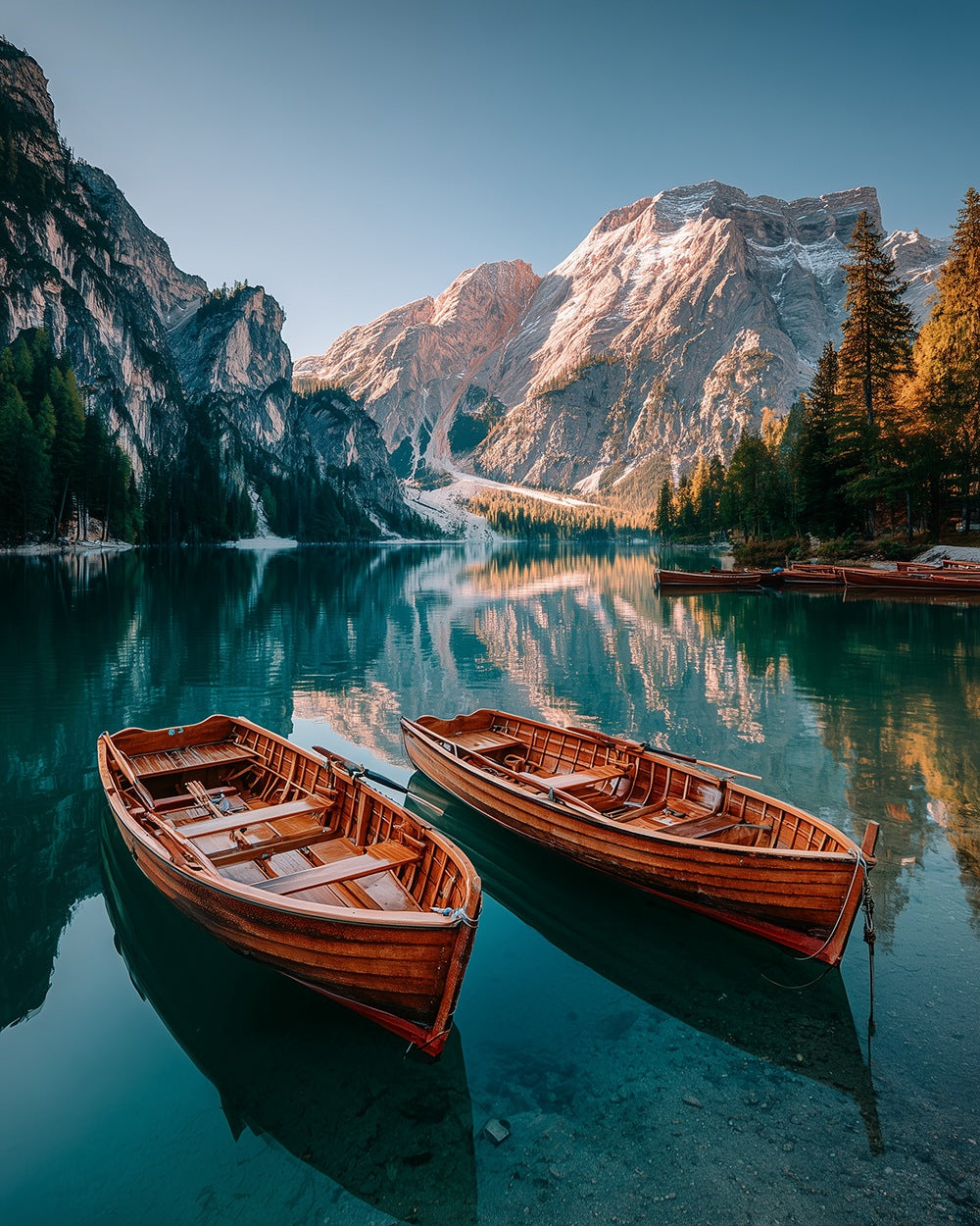 Alpine wooden boats cross stitch kit for beginners