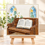 Amazing grace hymn sea glass art kit finished artwork on display