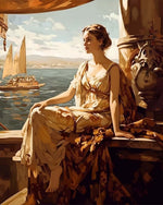 Ancient seaside lady cross stitch kit for beginners