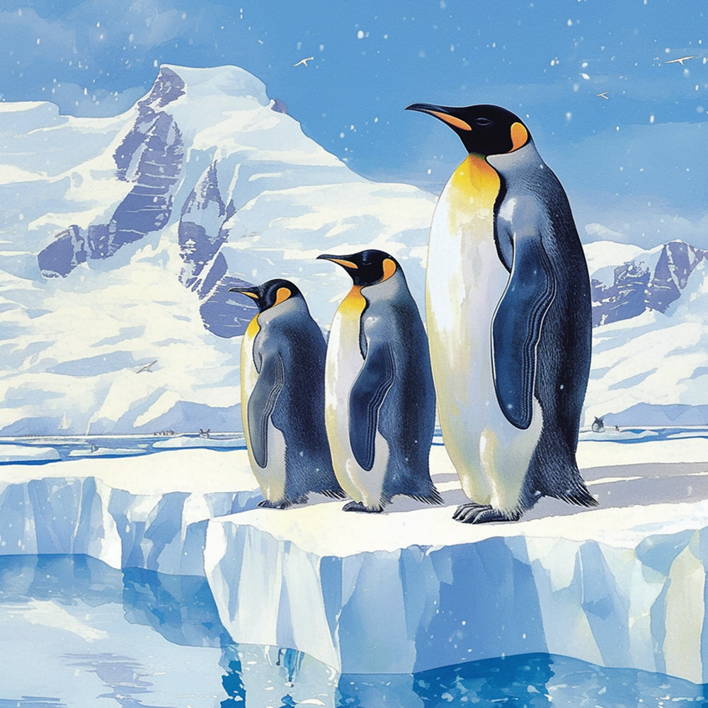 Antarctic penguin family cross stitch kit for beginners