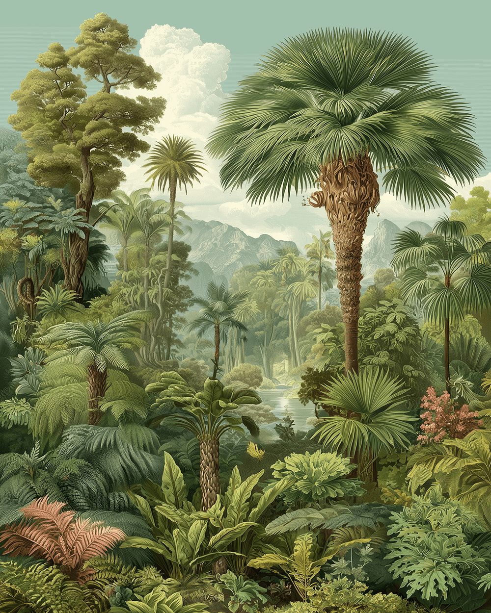 Antique tropical rainforest cross stitch kit for beginners