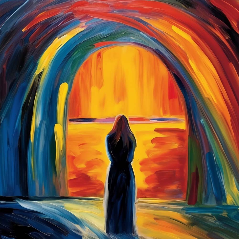 Archway to golden horizon cross stitch kit for beginners