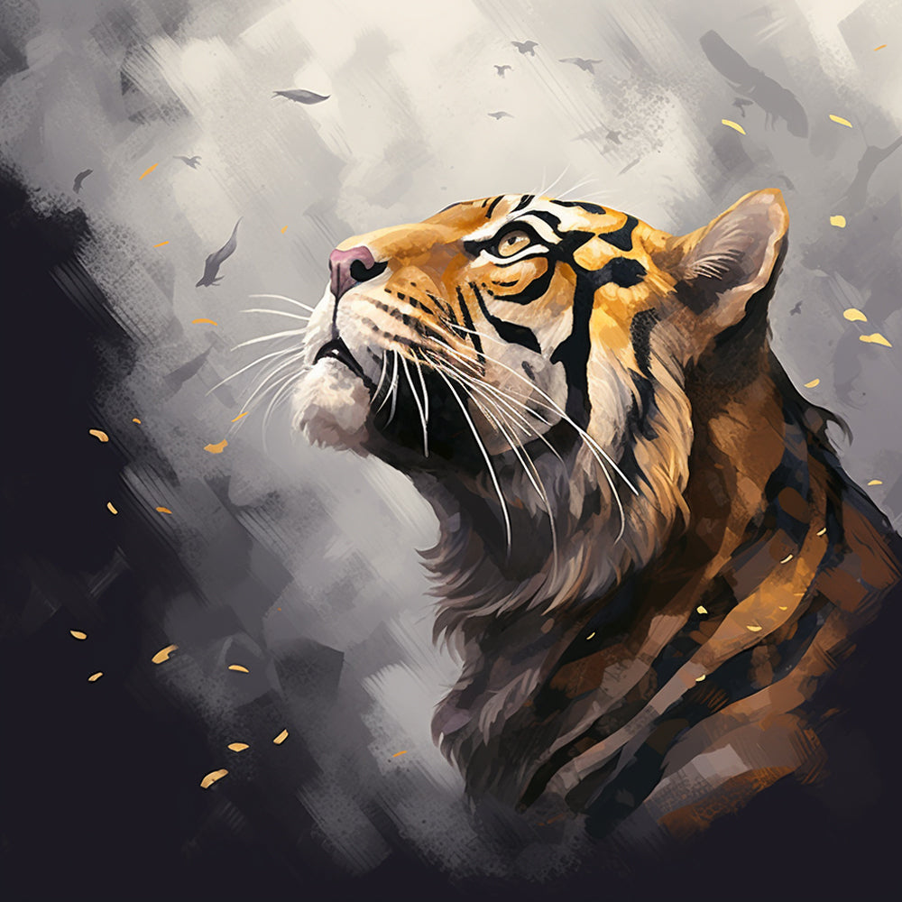 Art looking‑up tiger cross stitch kit for beginners