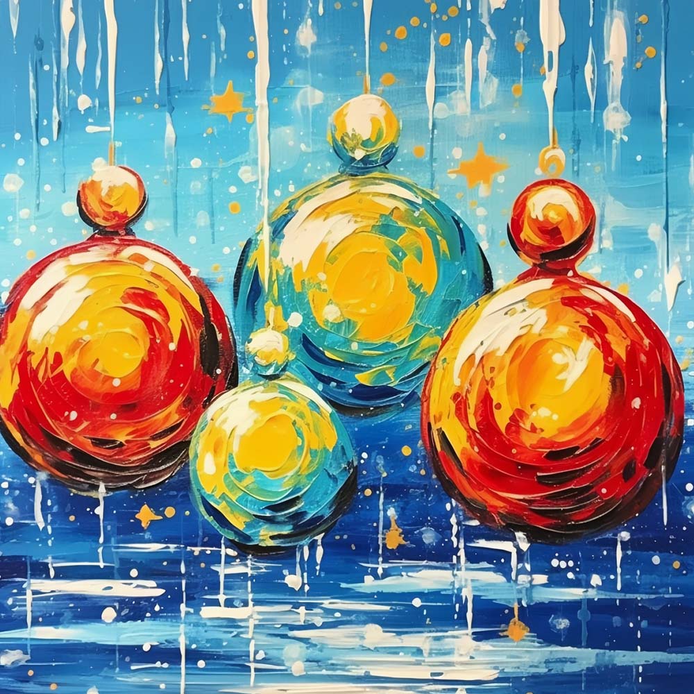 Artistic holiday ornaments cross stitch kit for beginners