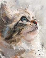 Artistic tabby cat portrait cross stitch kit for beginners