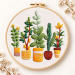 Assorted houseplants embroidery kit