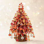 Autumn Beaded Tree Kit with orange and amber beads, pumpkins, acorns and fall leaf charms