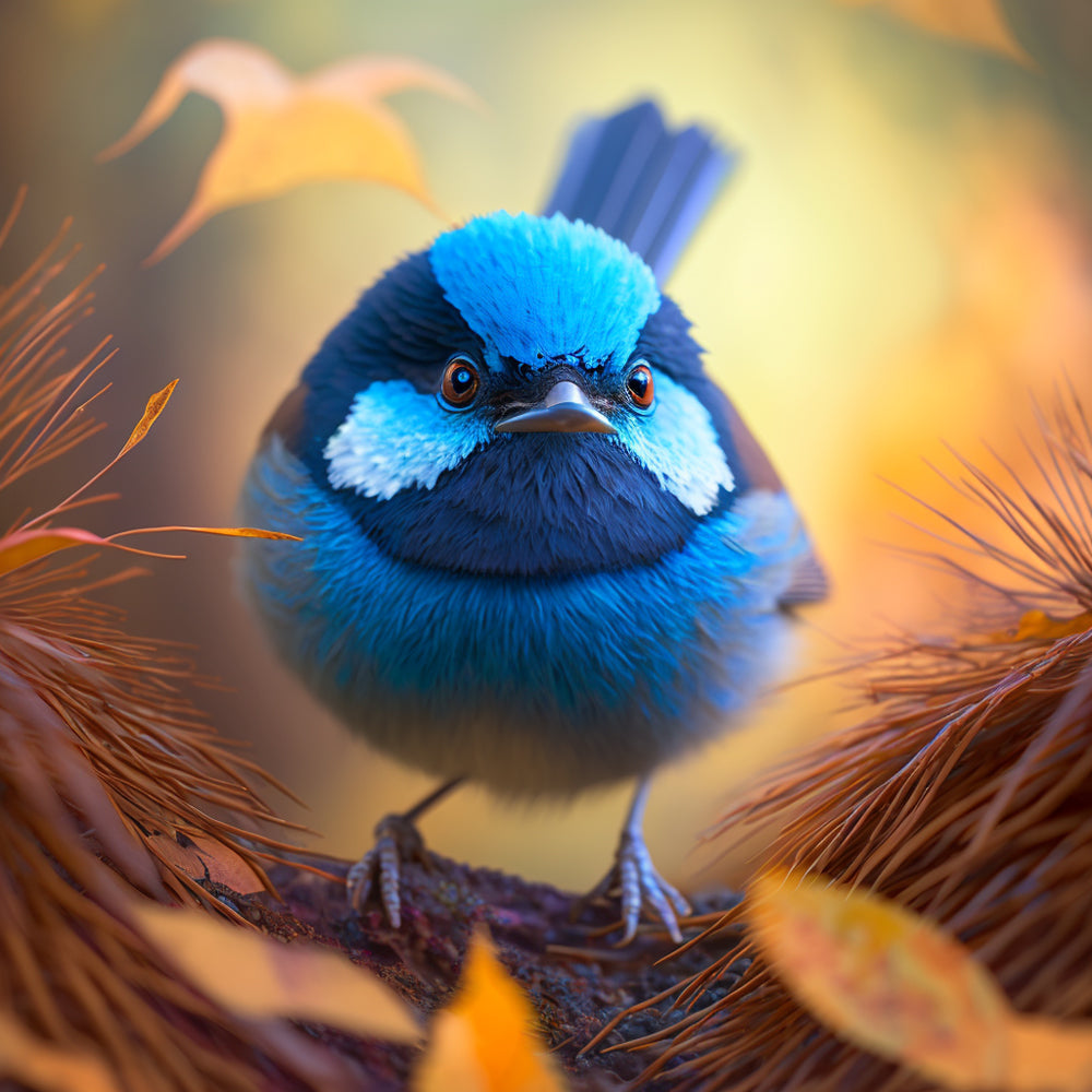 Autumn bluebird cross stitch kit for beginners