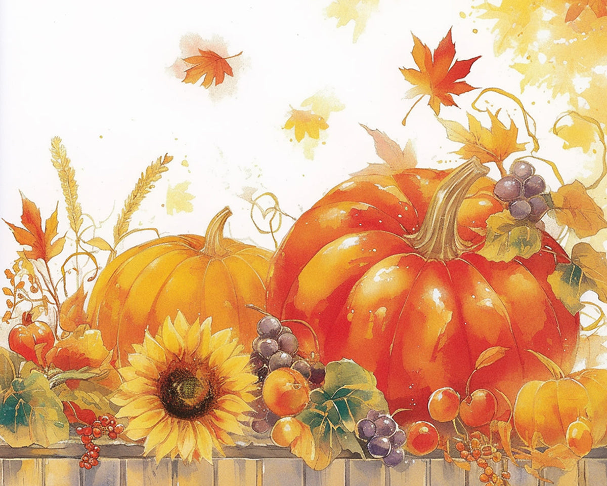 Autumn harvest decor cross stitch kit for beginners
