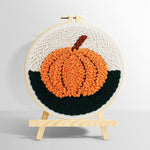 Autumn orange pumpkin punch needle kit for beginners