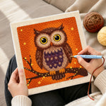 Creating handmade autumn owl embroidery art punch needle artwork