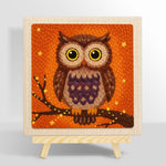 Autumn owl embroidery art punch needle kit for beginners