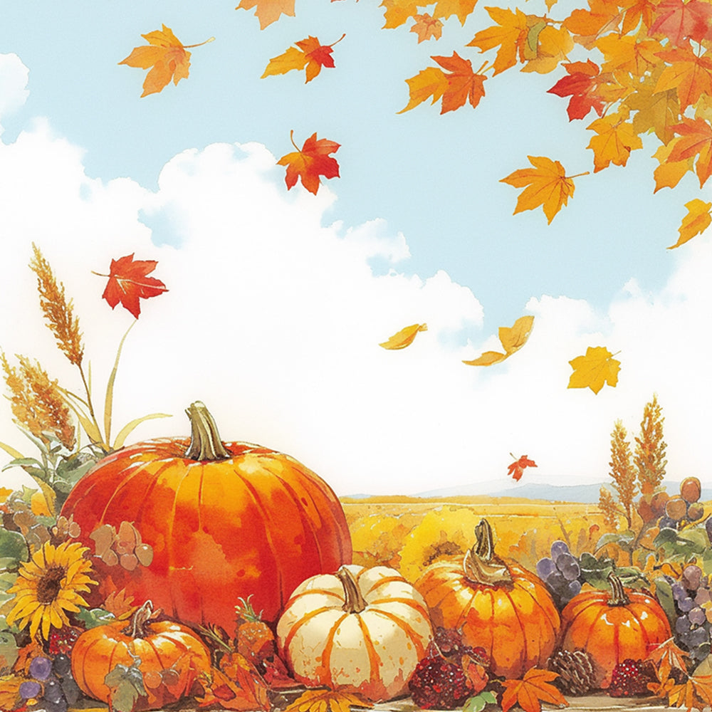 Autumn pumpkin harvest cross stitch kit for beginners