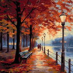 Autumn stroll by the lake cross stitch kit for beginners