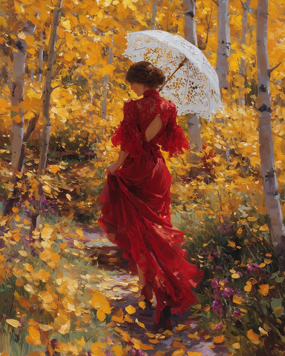 Autumn woods stroll cross stitch kit for beginners