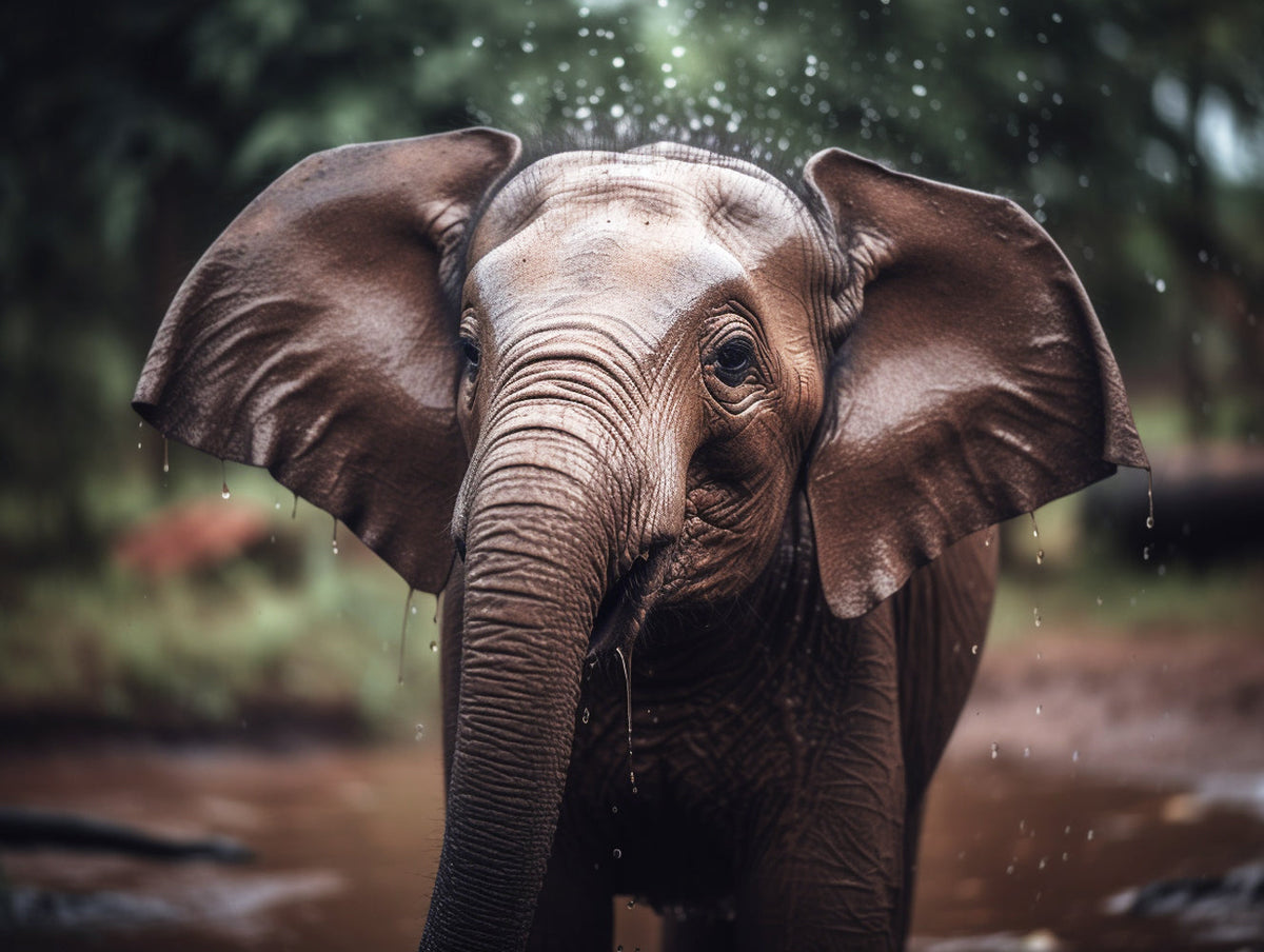 Baby elephant bathing cross stitch kit for beginners