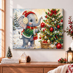 Baby elephant decorating tree pearl diamond painting kit for beginners