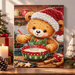 Baking holiday bear pearl diamond painting kit for beginners