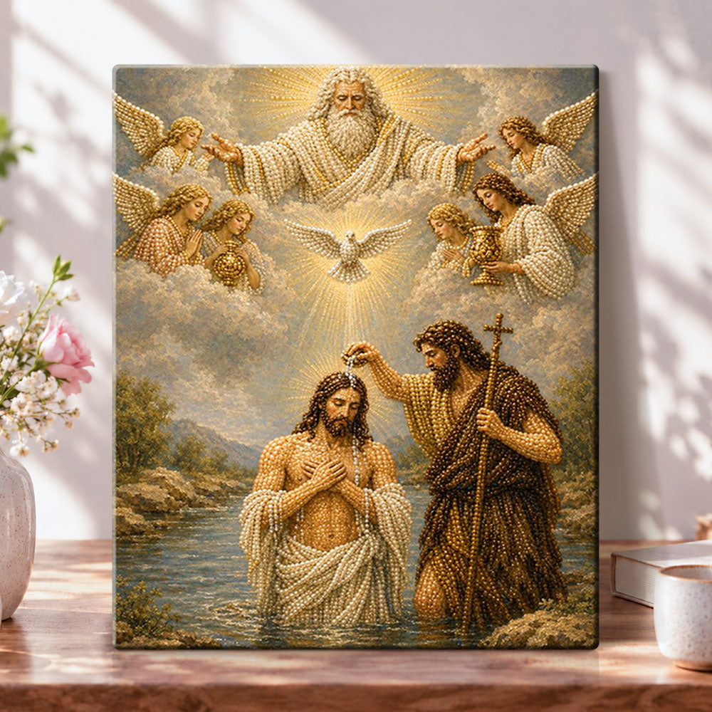 Baptism of jesus pearl diamond painting kit for beginners