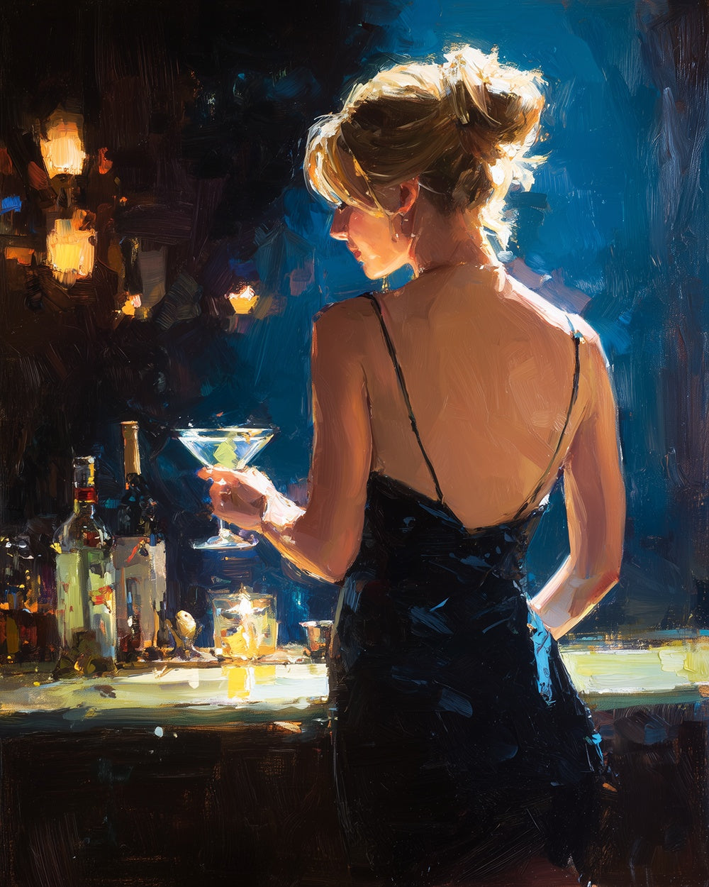 Bar night glow cross stitch kit for beginners