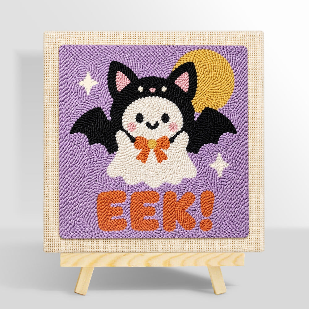 Bat costume ghost punch needle kit for beginners