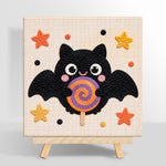 Bat with lollipop punch needle kit for beginners