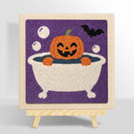 Bath time jack‑o‑lantern punch needle kit for beginners
